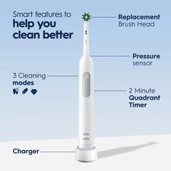 Pro 1000 Rechargeable Electric Toothbrush Twin Pack, Black and White